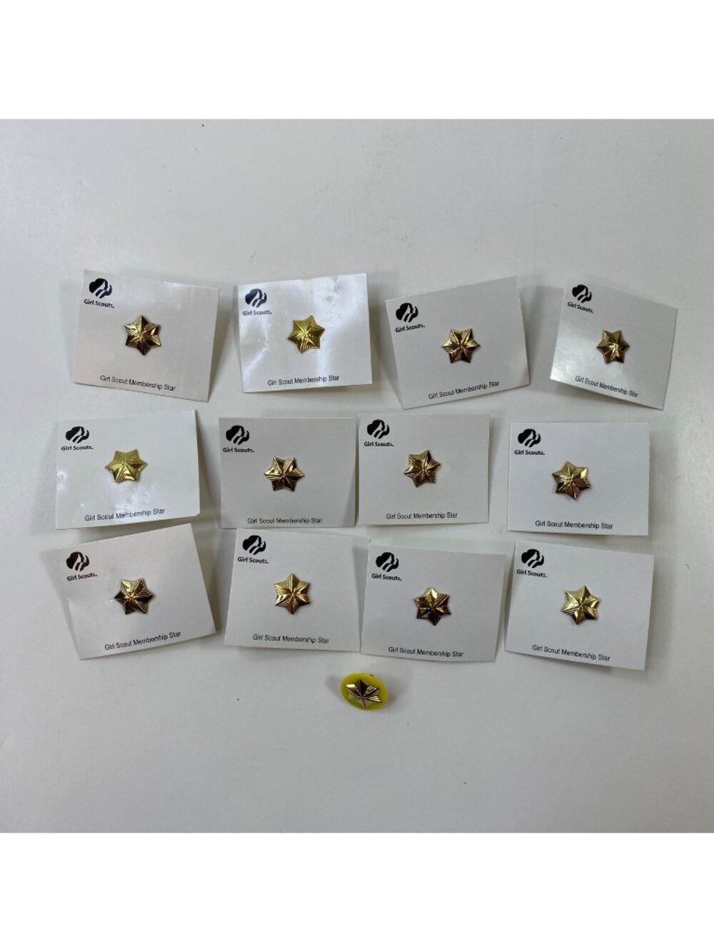 Girl Scout Membership Star Pins Gold Tone Set Of 11